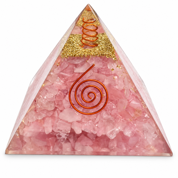 19 Rozenkwarts Orgonite piramide