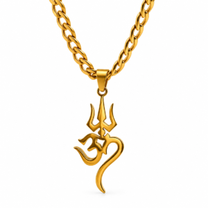 Trishul & Ohm hanger met Ketting (58cm)